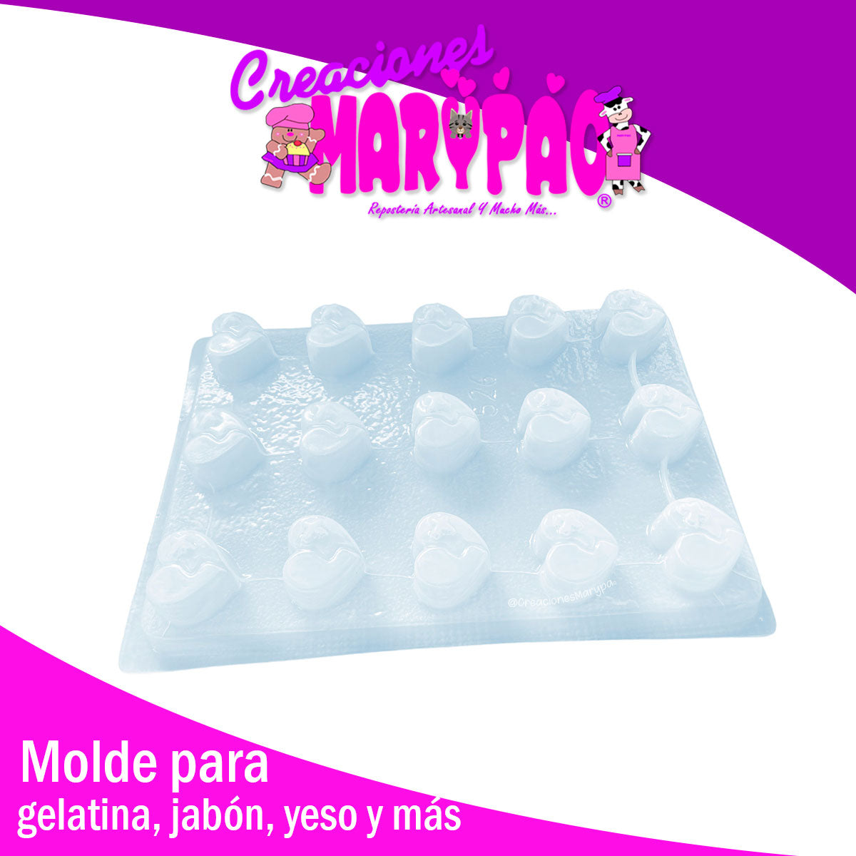 Molde Corazon Partido Para Gelatinas Jabones Resina Yeso