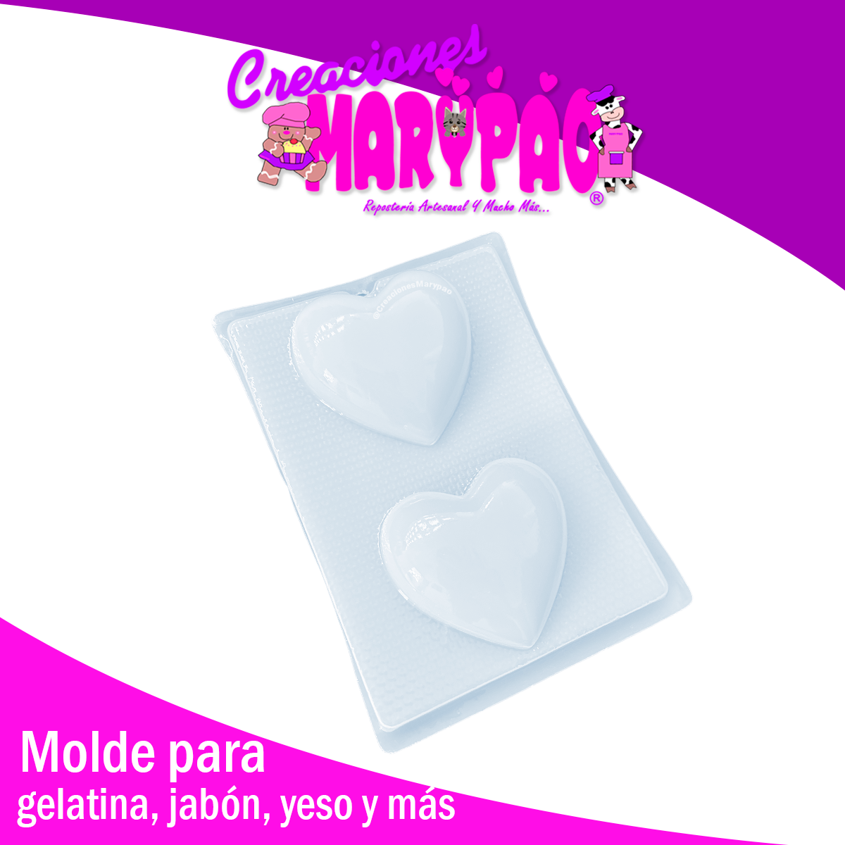 ❤️✨ Molde Corazón 2 Cavidades – Tamaño 11.5 cm ✨❤️
