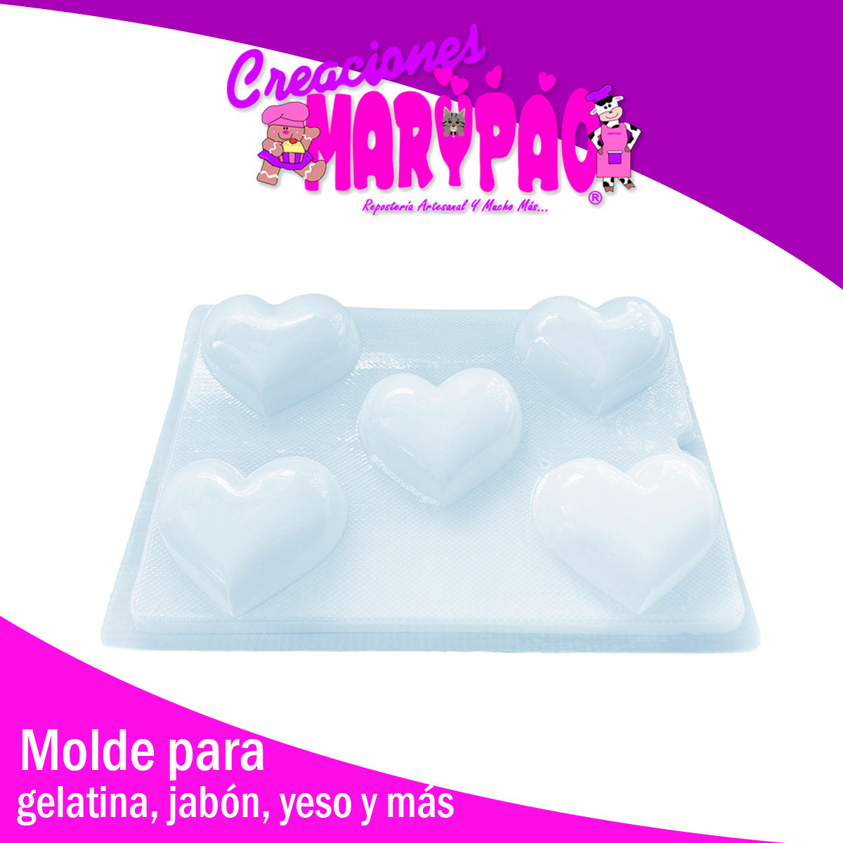 Molde Corazones Lisos Gelatinas Jabones San Valentín