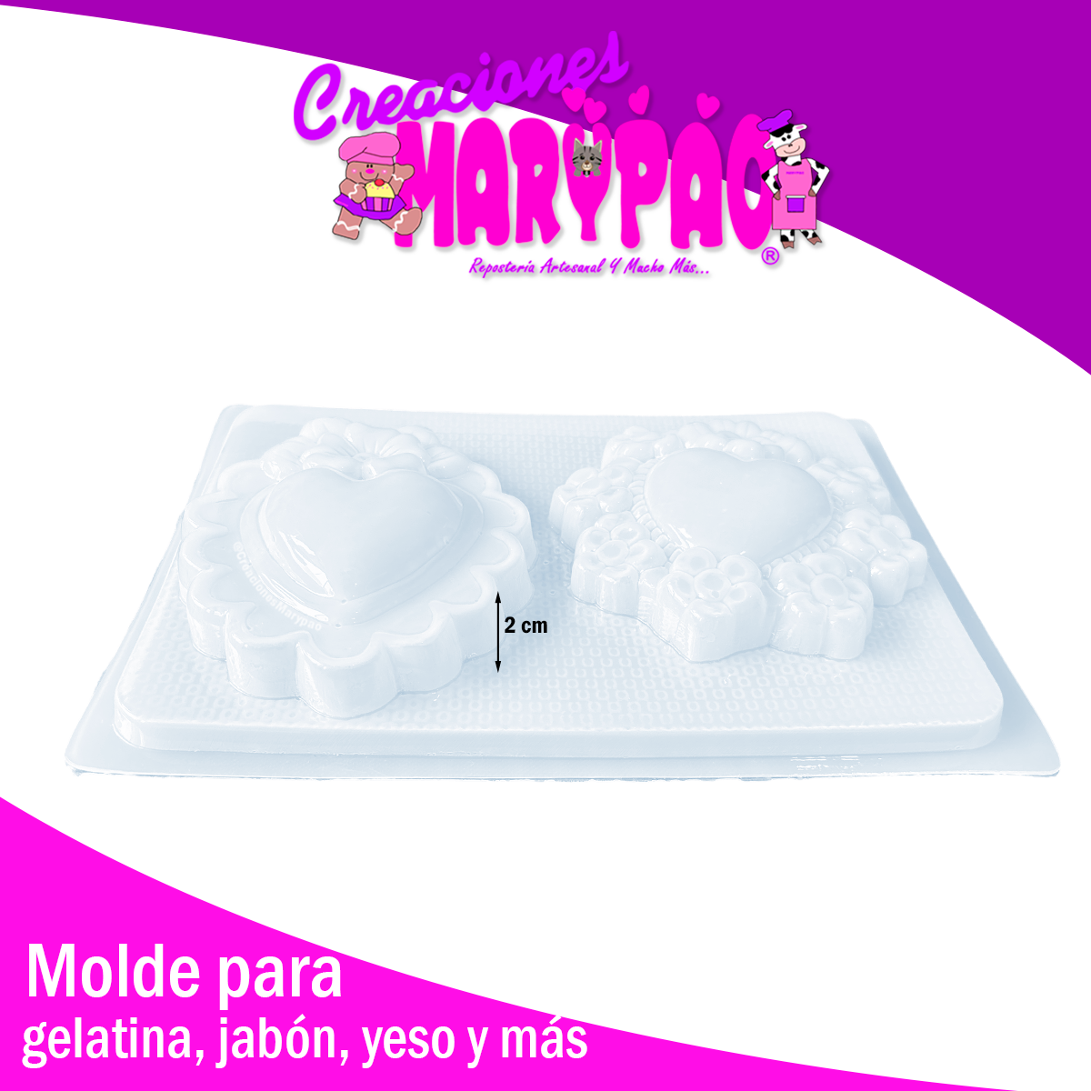 Molde Corazones Milagritos Mexicanos Mod.1 Flores Yeso y Más