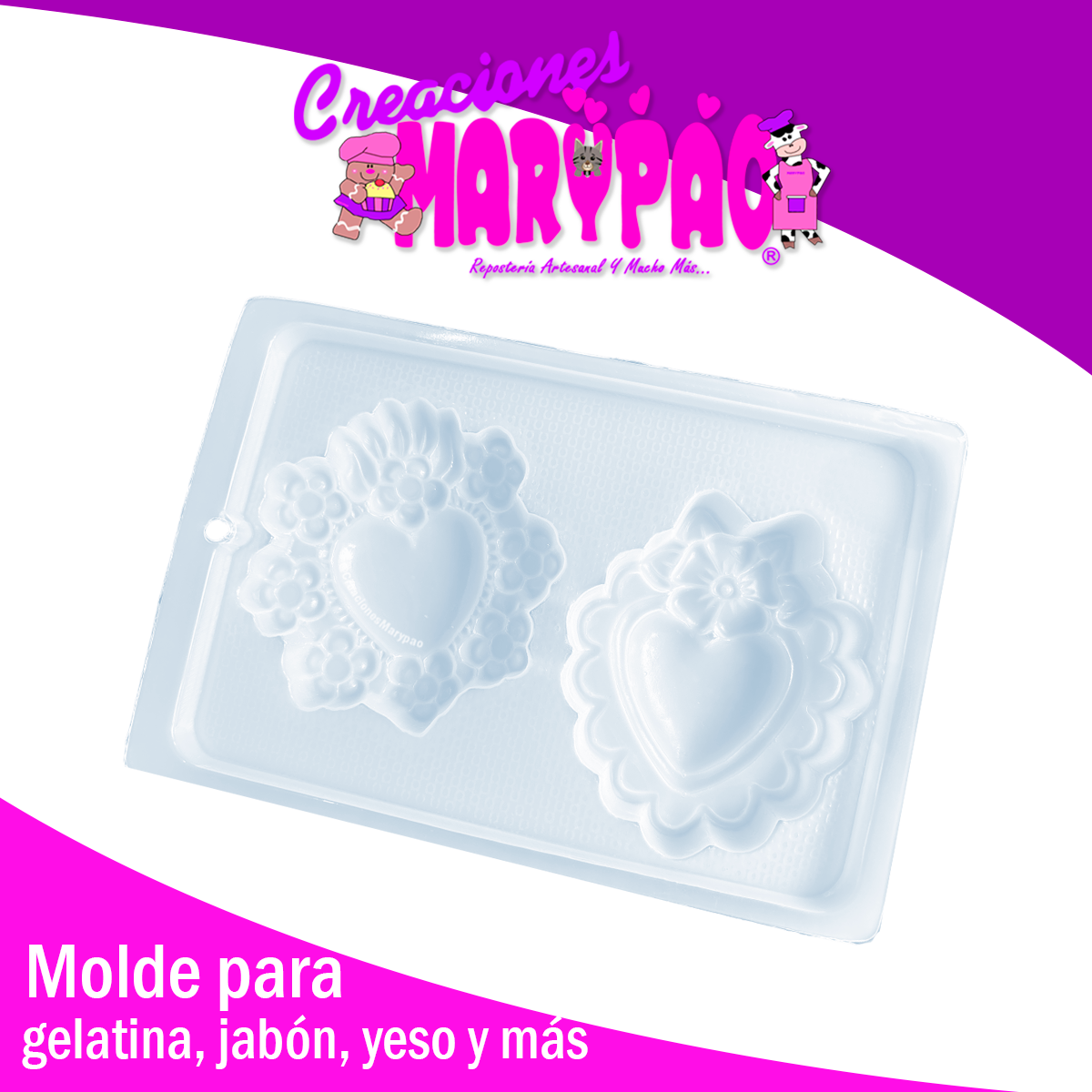 Molde Corazones Milagritos Mexicanos Mod.1 Flores Yeso y Más