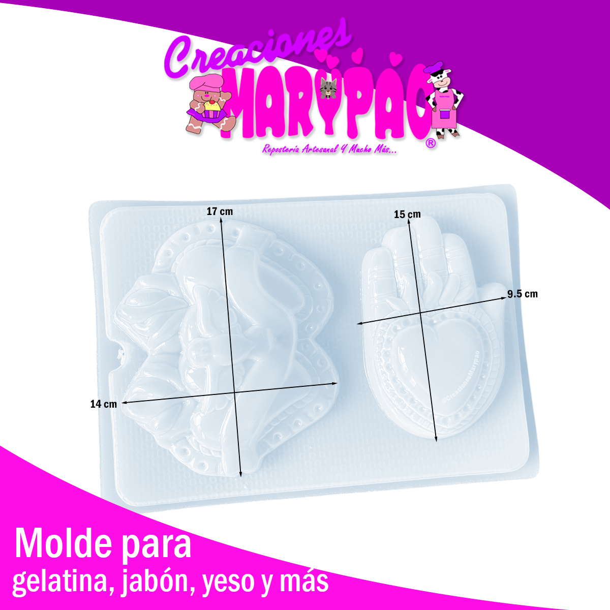 Molde Corazones Milagritos Mexicanos Mod.2 Mano Yeso y Más
