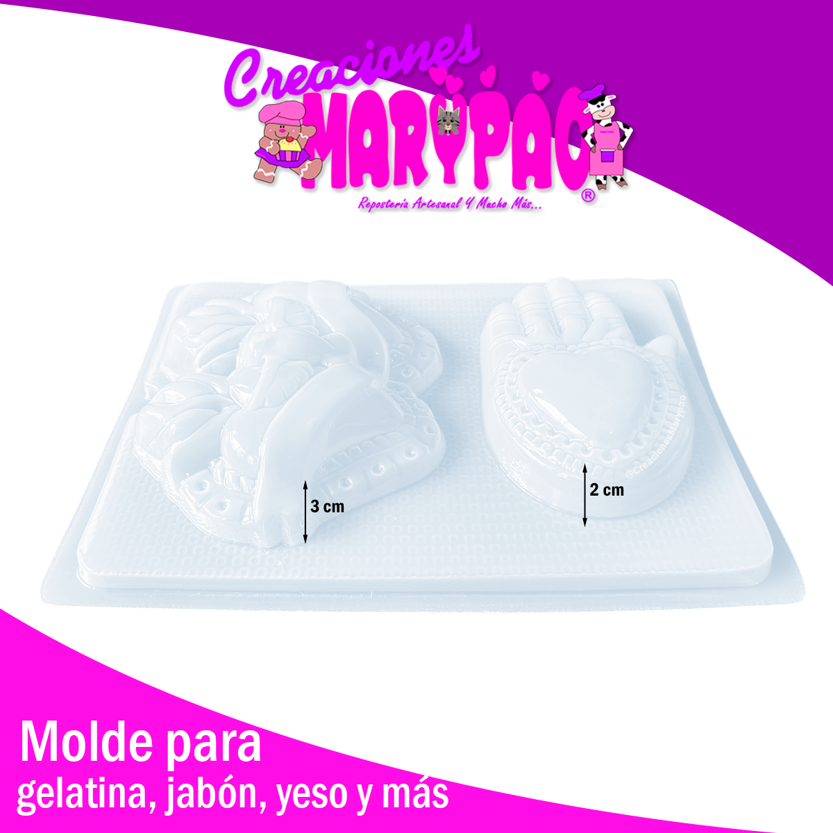 Molde Corazones Milagritos Mexicanos Mod.2 Mano Yeso y Más
