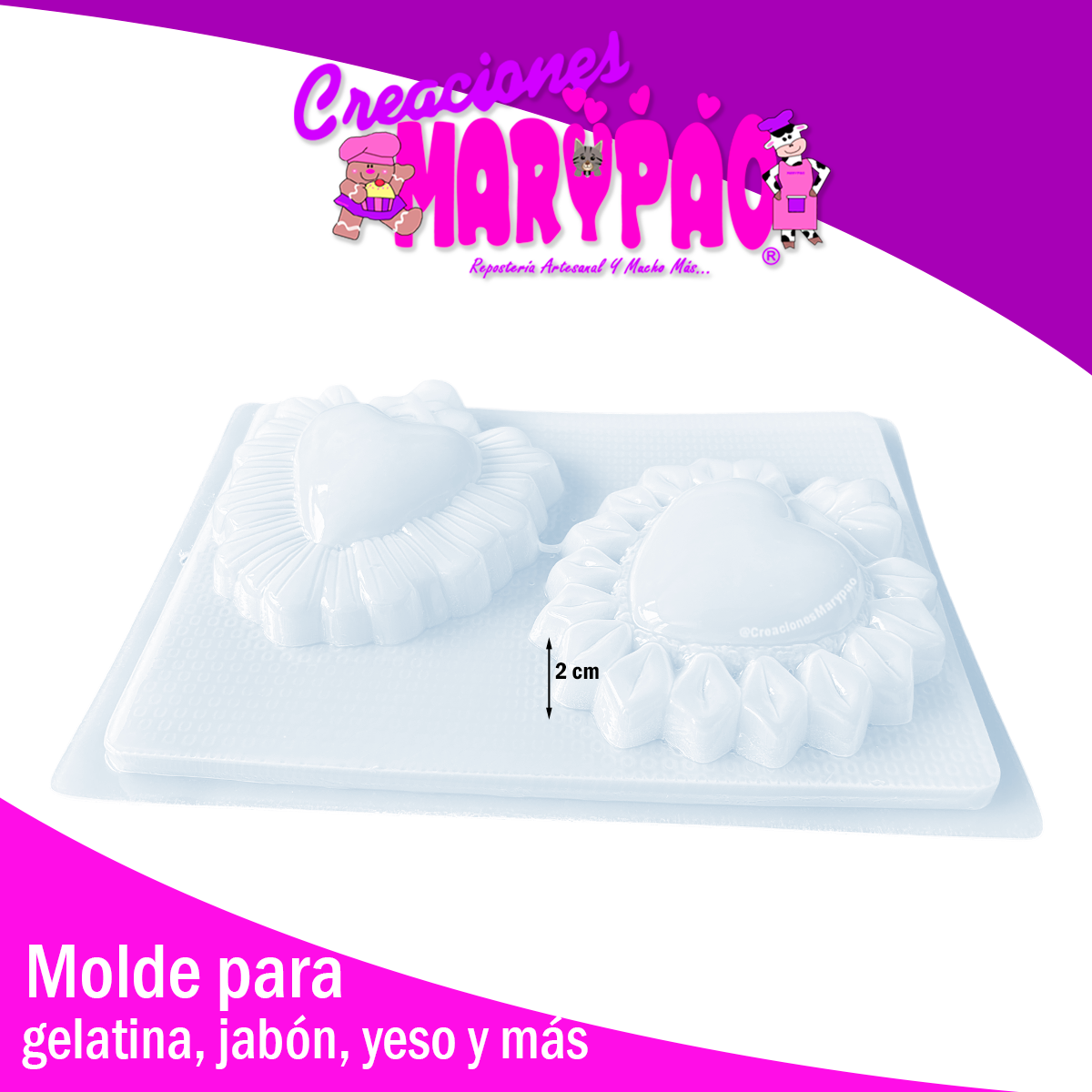 Molde Corazones Milagritos Mexicanos Mod.3 Fuego Yeso y Más
