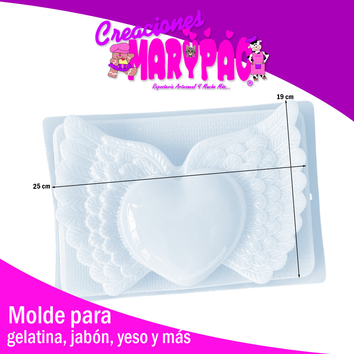 Molde Corazones Milagritos Mexicanos Mod.5 Alas Grande Yeso Y Más
