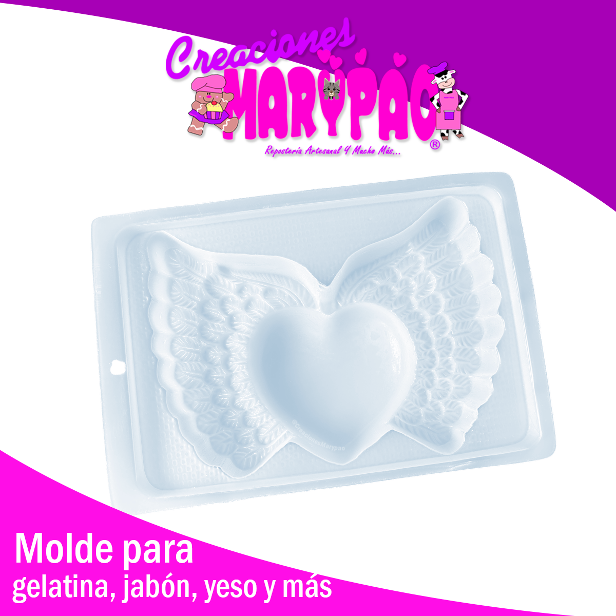 Molde Corazones Milagritos Mexicanos Mod.5 Alas Grande Yeso Y Más