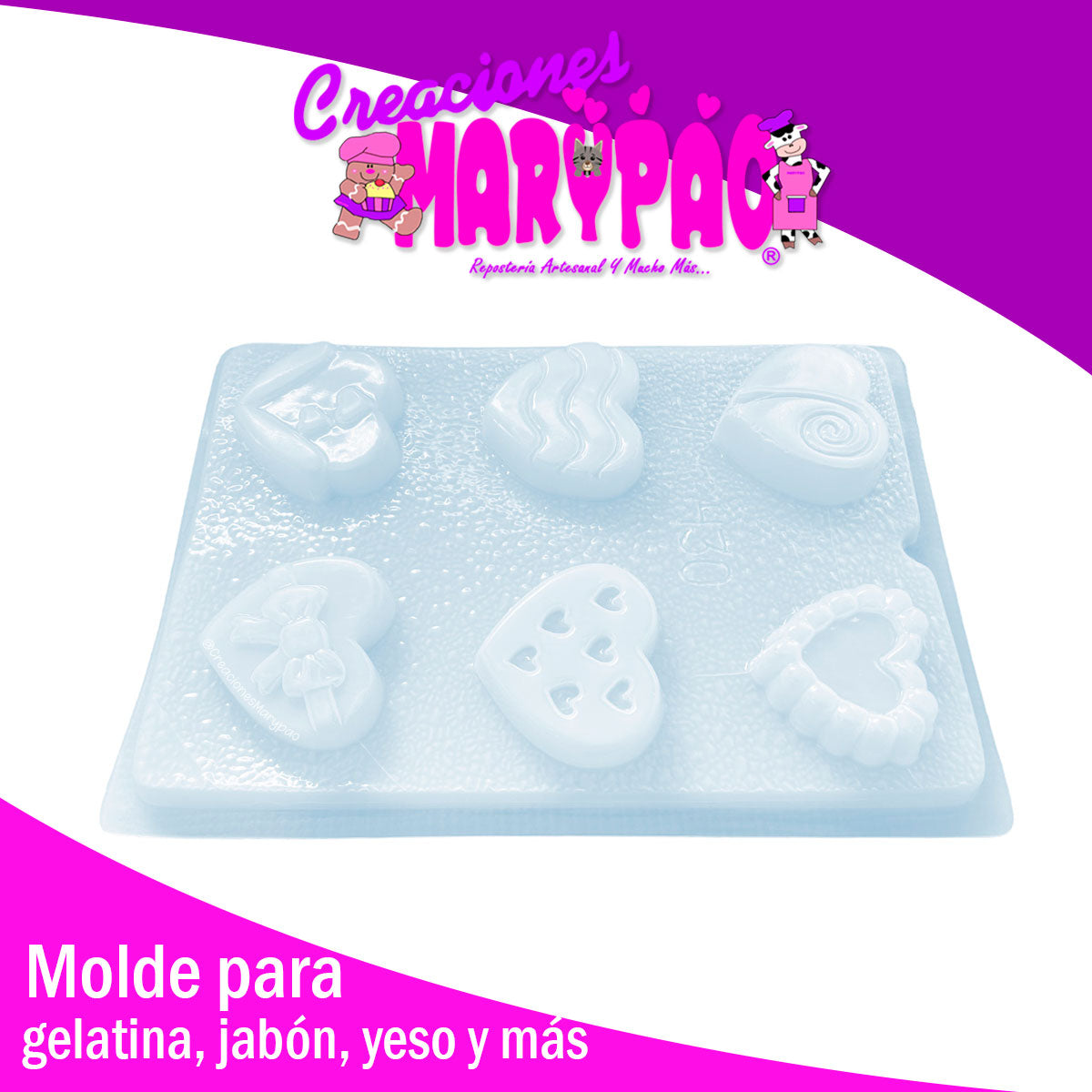 Molde Corazones Surtido Jabón Gomita Gelatina Resina Yeso