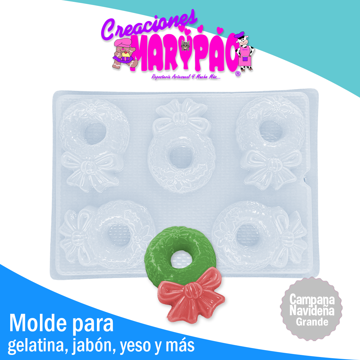 Molde Coronas Navideñas Con Moño