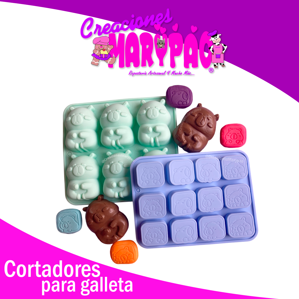 ✨ Pack de Moldes de Silicón Capibaras🍫