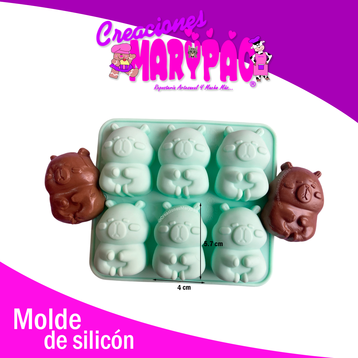 ✨ Pack de Moldes de Silicón Capibaras🍫