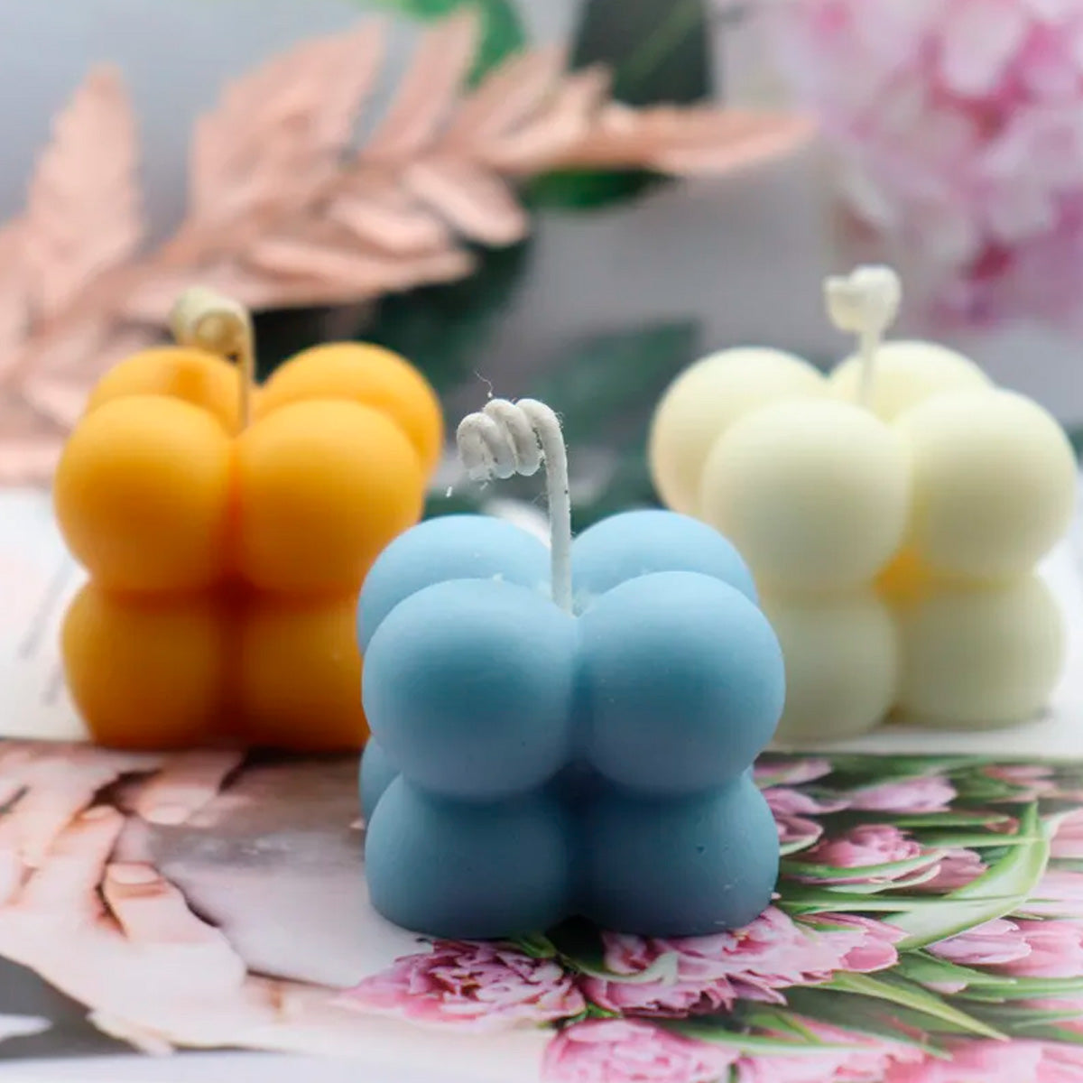 Molde De Silicon Cubo Rubik Mini Velas