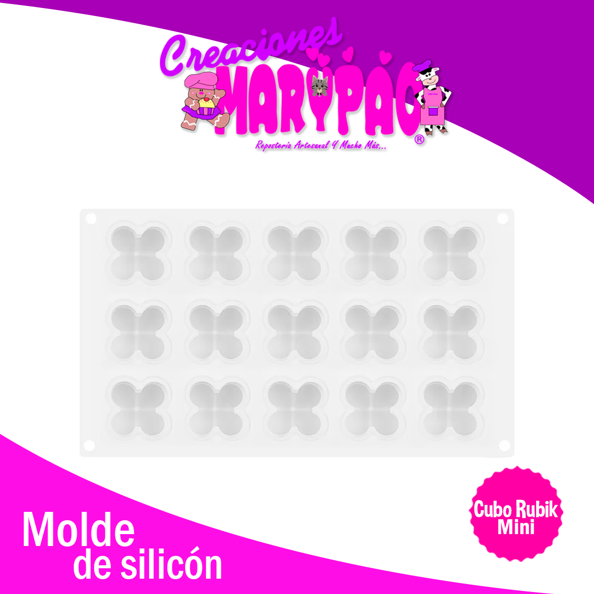 Molde De Silicon Cubo Rubik Mini Velas