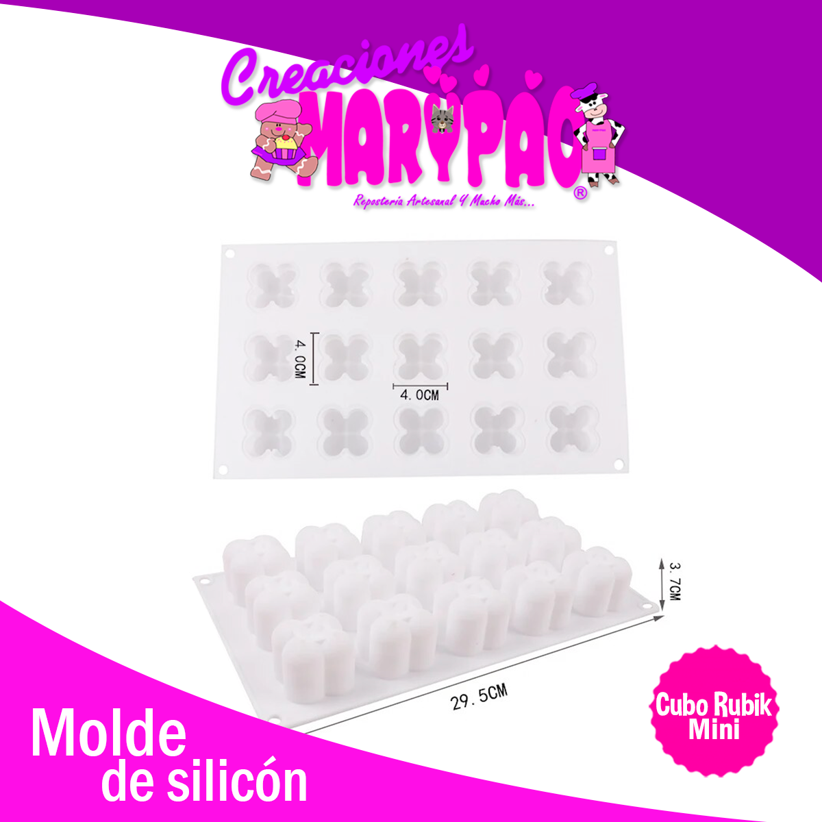 Molde De Silicon Cubo Rubik Mini Velas