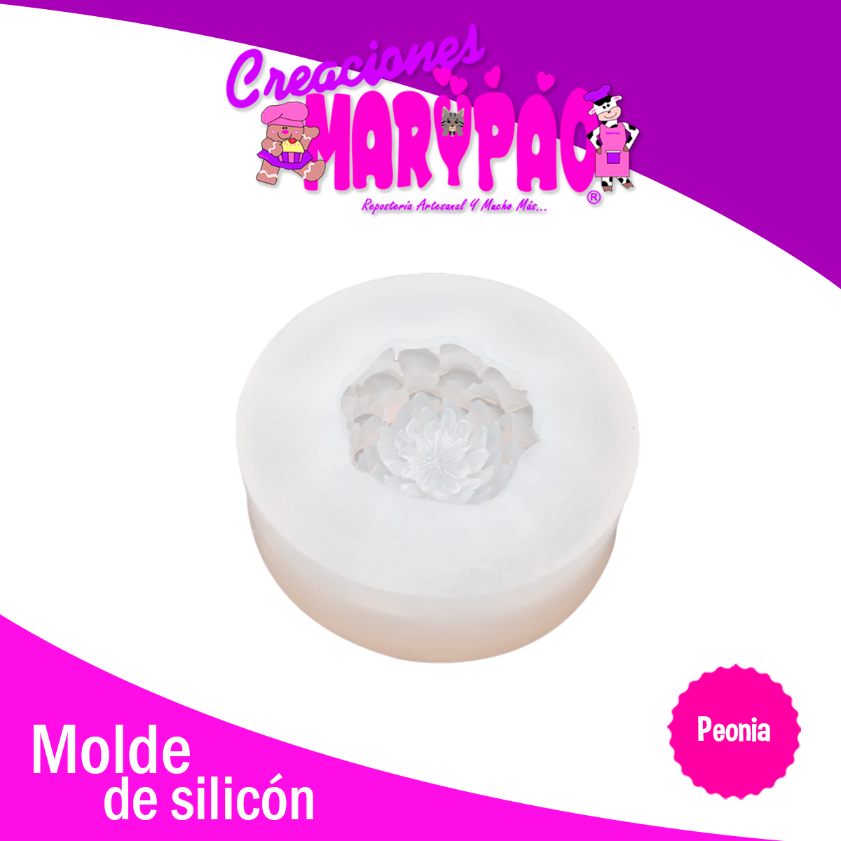 Molde De Silicón Flor Peonia Velas Jabones