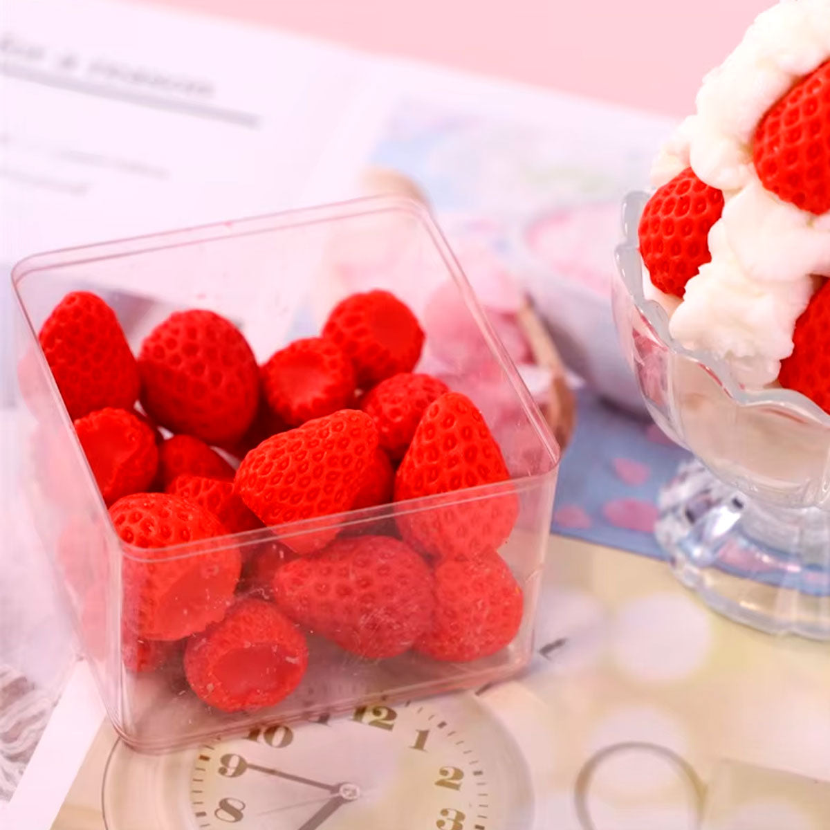 Molde De Silicón Fresas Velas Postres