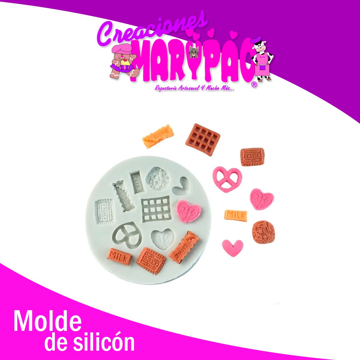 🎨 Molde de Silicón Mini Galletas – Ideal para Velas, Postres y Manualidades 🍪🕯️