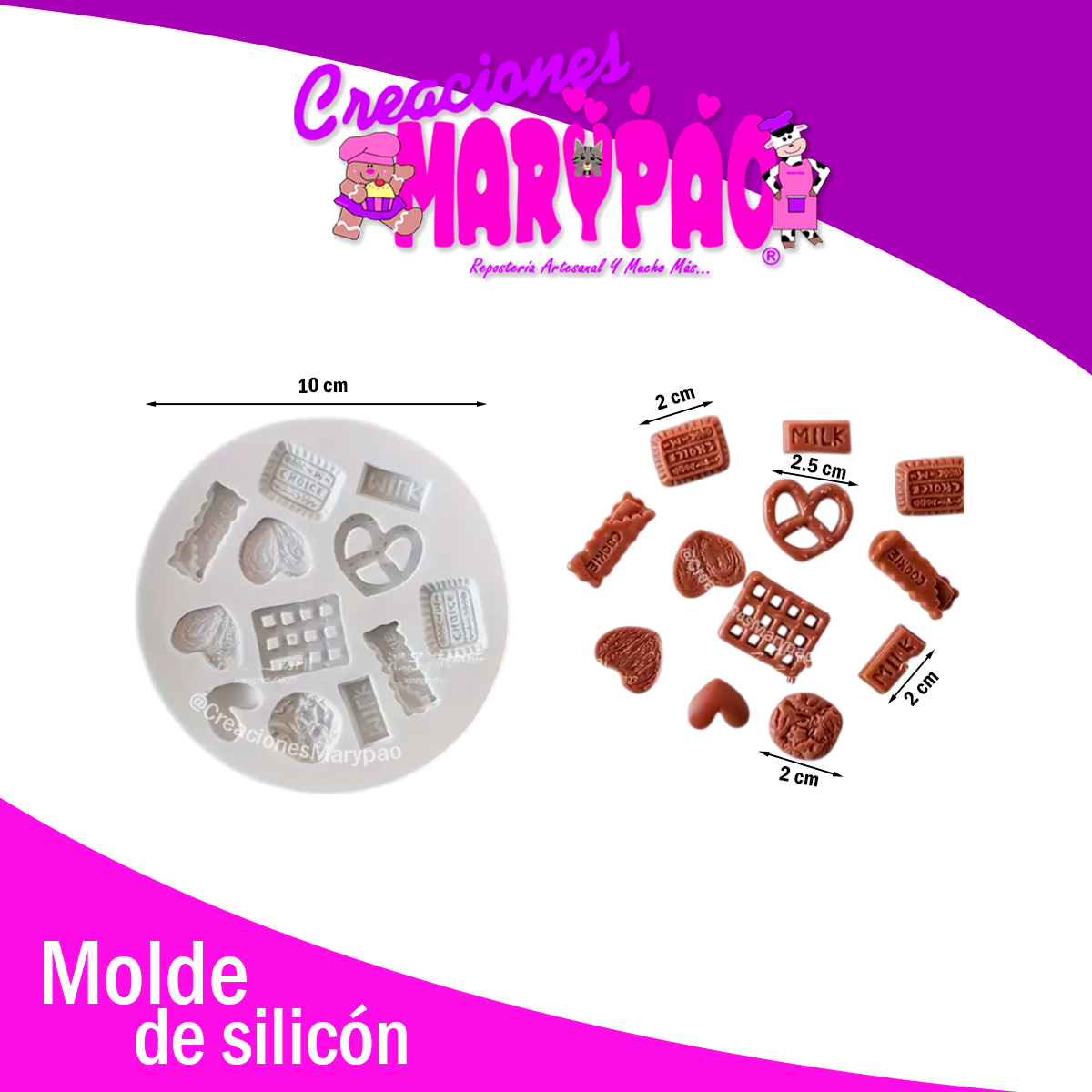 🎨 Molde de Silicón Mini Galletas – Ideal para Velas, Postres y Manualidades 🍪🕯️