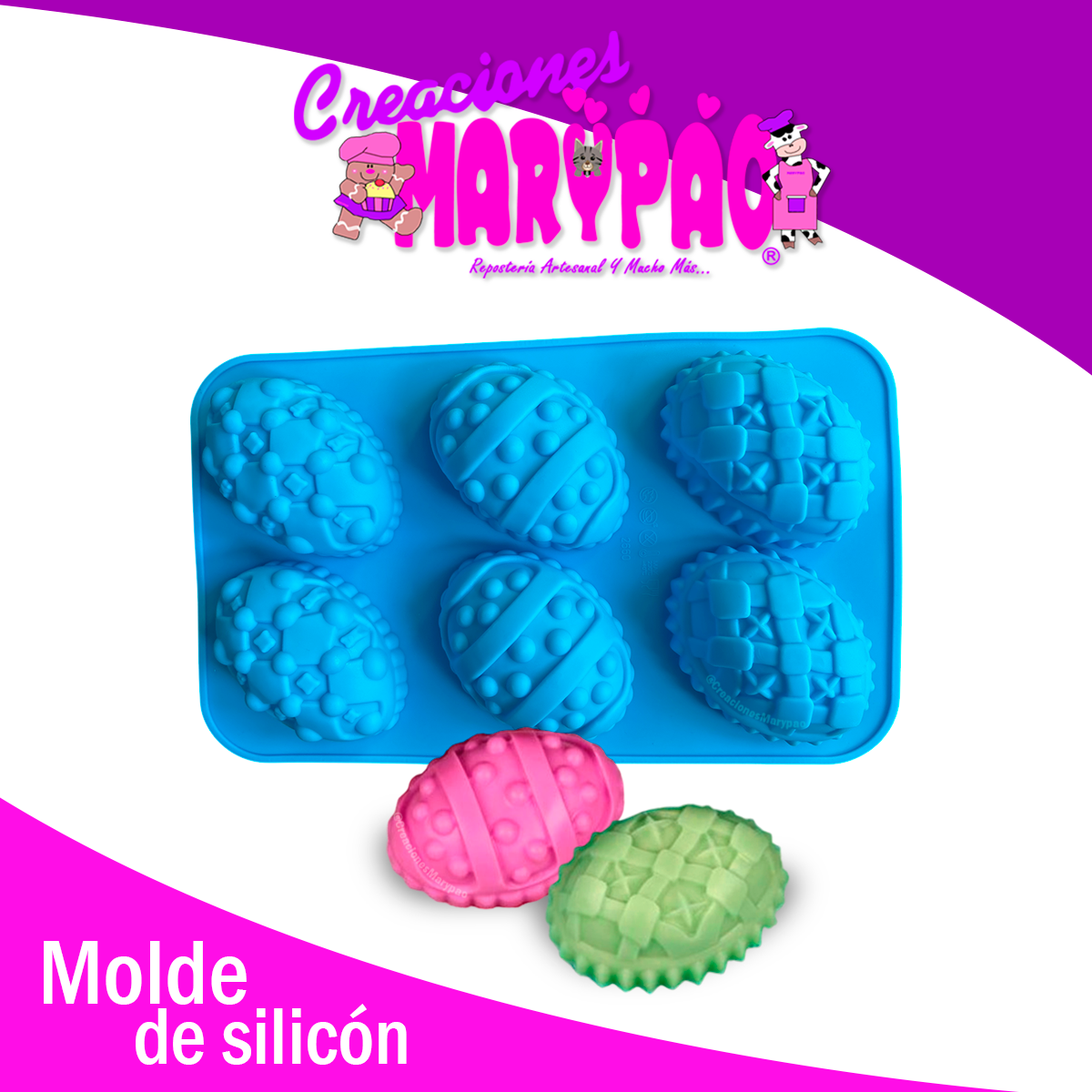 🥚✨ Molde de Silicón Huevos de Pascua Decorados Confeti 🎉🐰