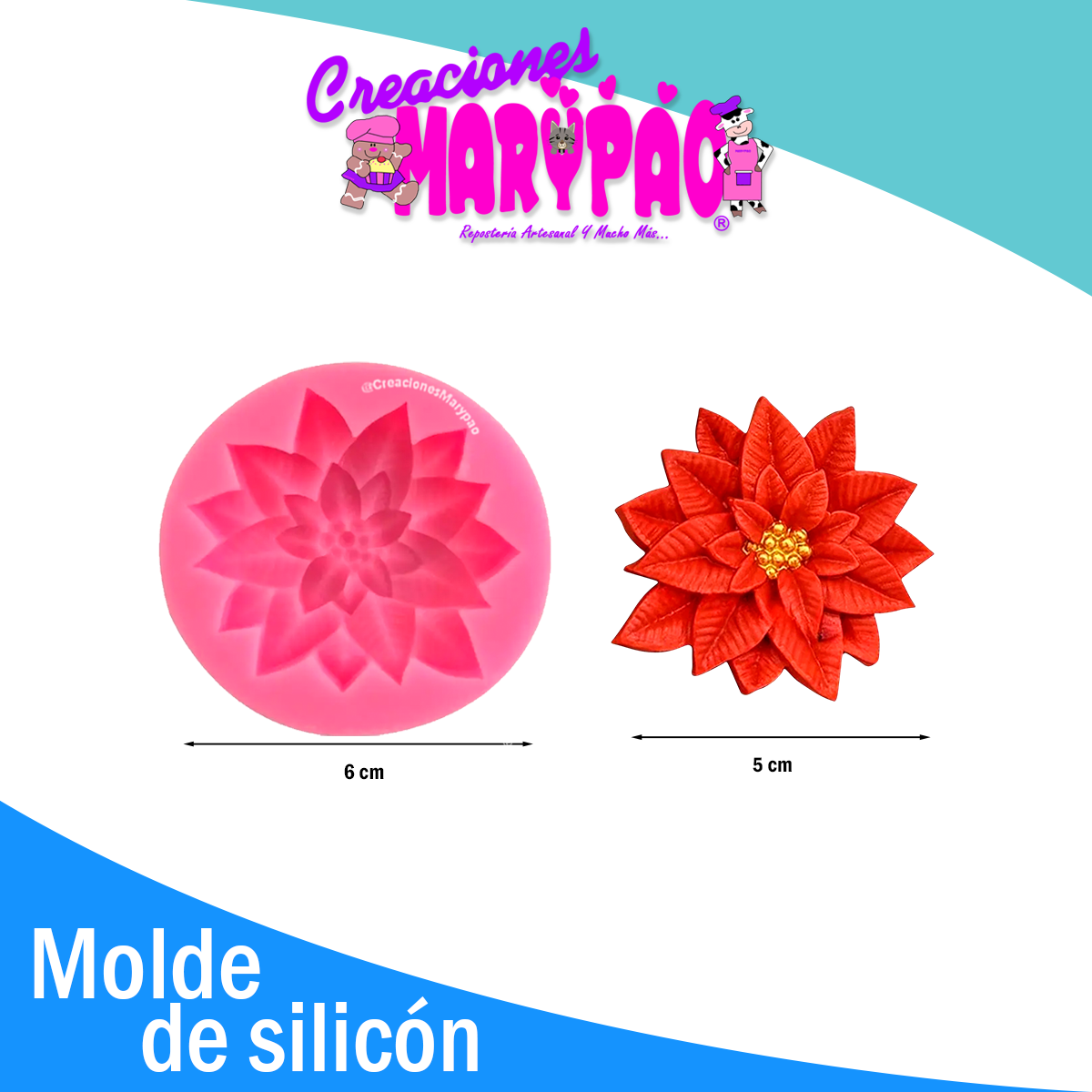 Pack Moldes de Silicón Nochebuena 2 Pzas