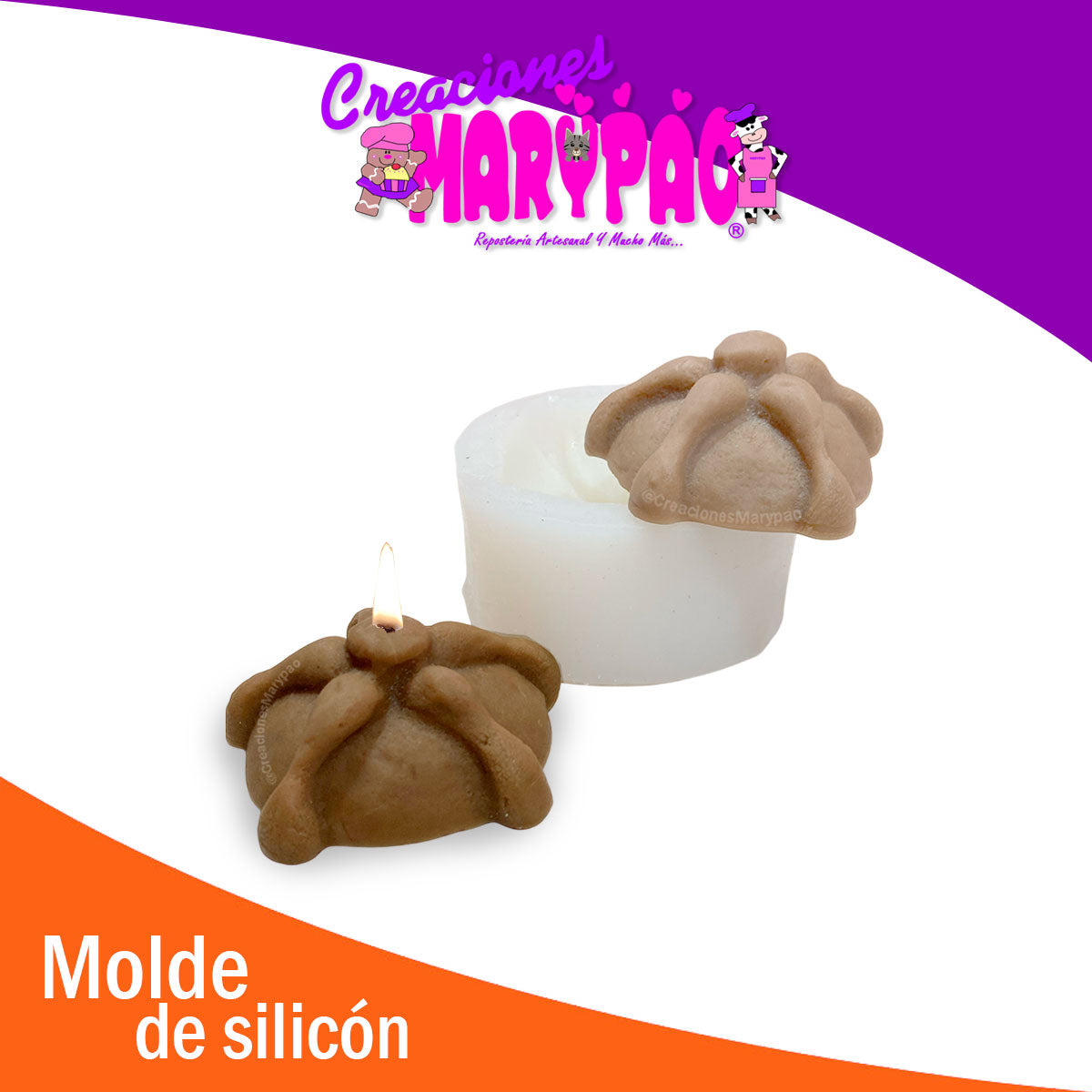 🍞🕯️ Molde de Silicón Pan de Muerto – 6.5 cm / 40 ml 🎉