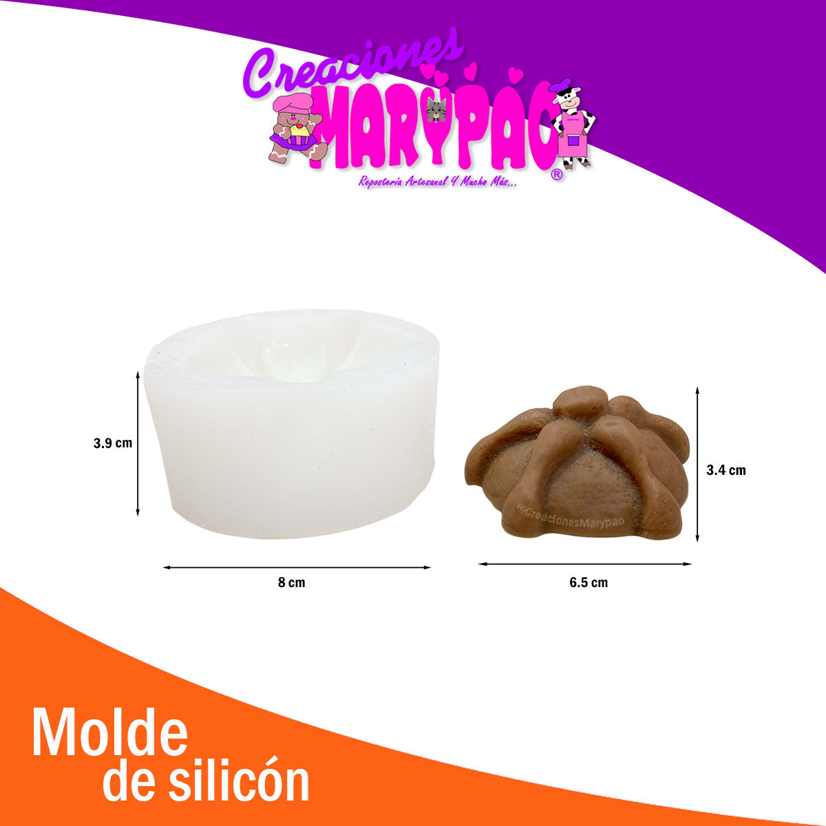 🍞🕯️ Molde de Silicón Pan de Muerto – 6.5 cm / 40 ml 🎉