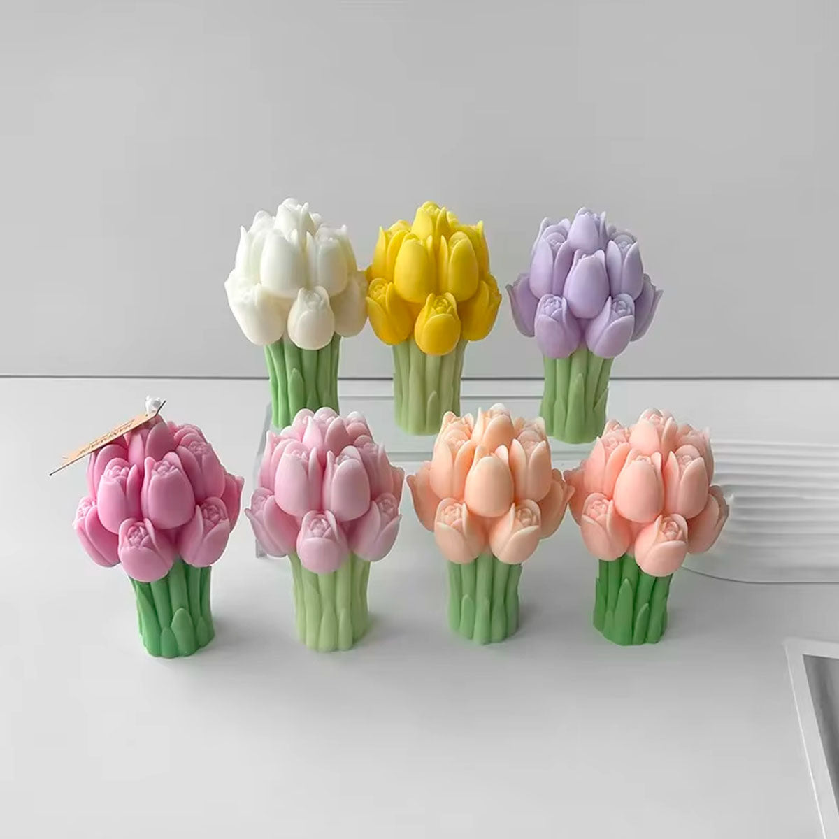 Molde De Silicon Para Velas Ramo Tulipán Flores 9.5 Cm