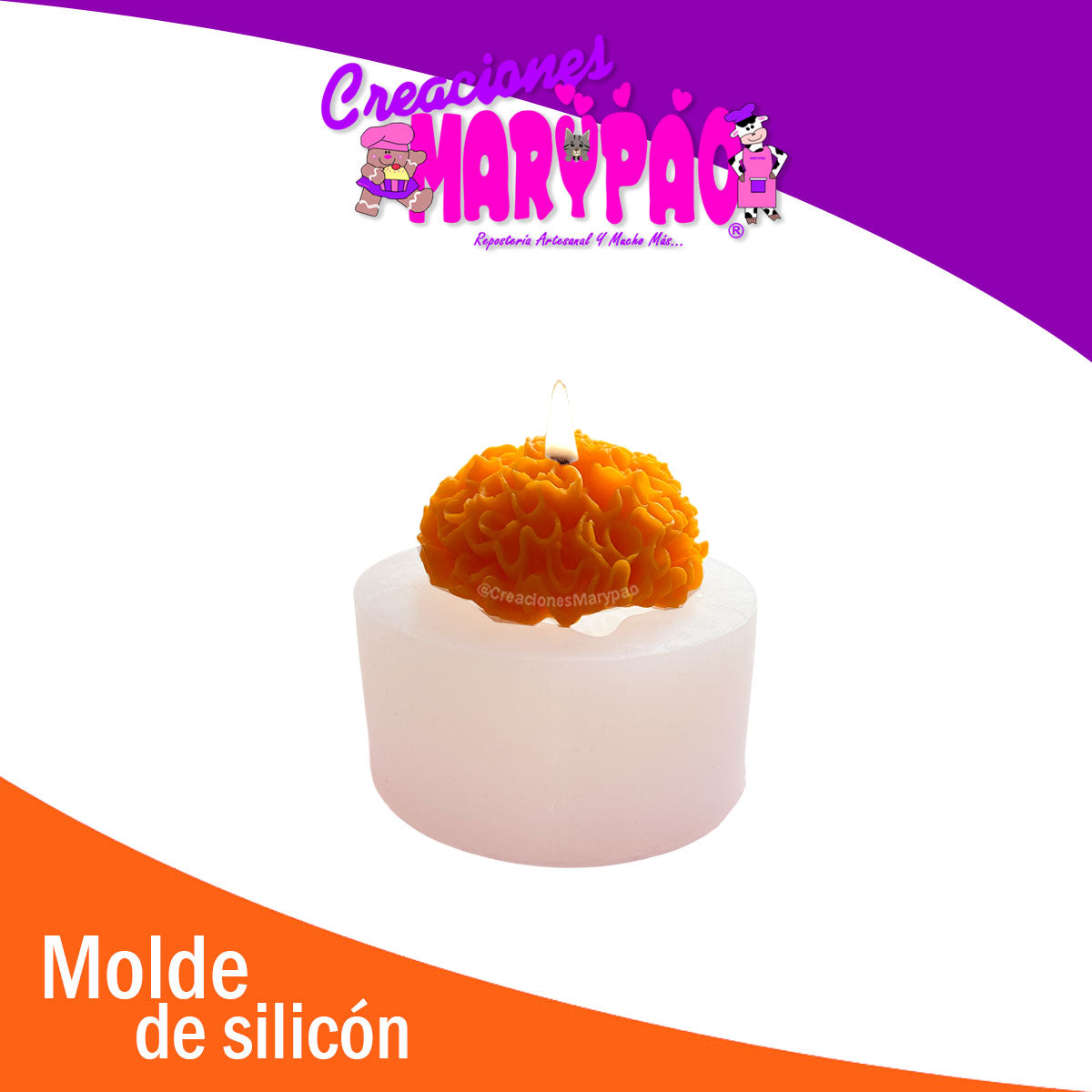 Molde De Silicón Velas Flor de Cempasúchil 5.5 cm🏵️
