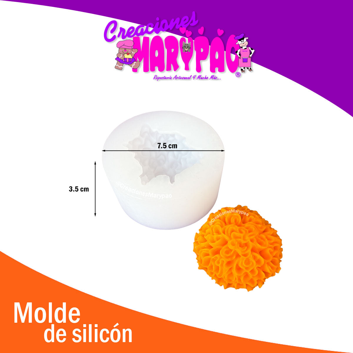 Molde De Silicón Velas Flor de Cempasúchil 5.5 cm🏵️