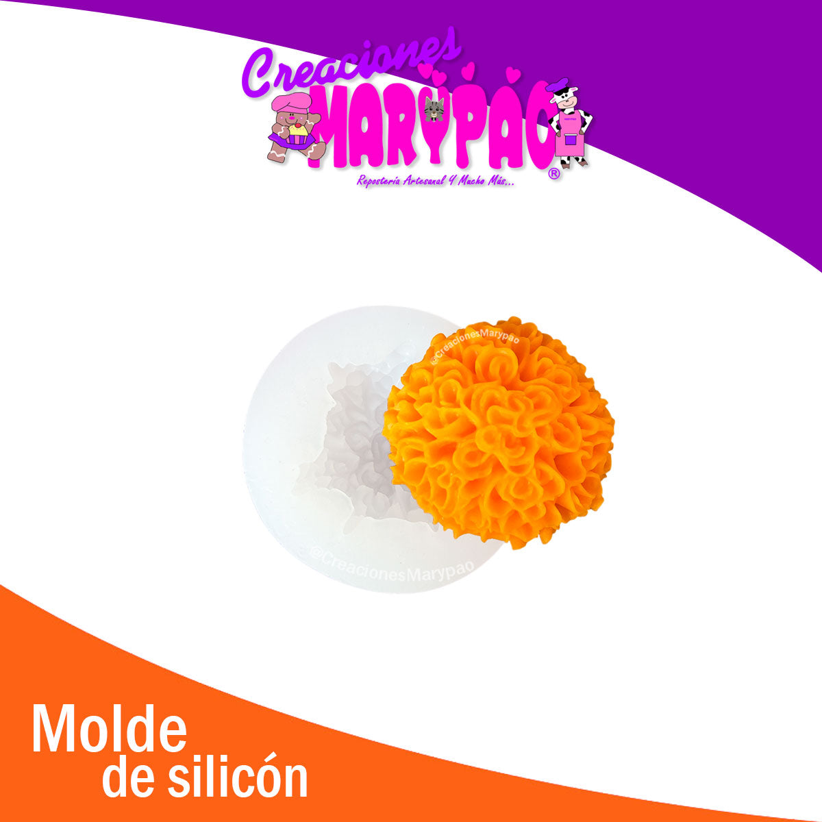 Molde De Silicón Velas Flor de Cempasúchil 5.5 cm🏵️