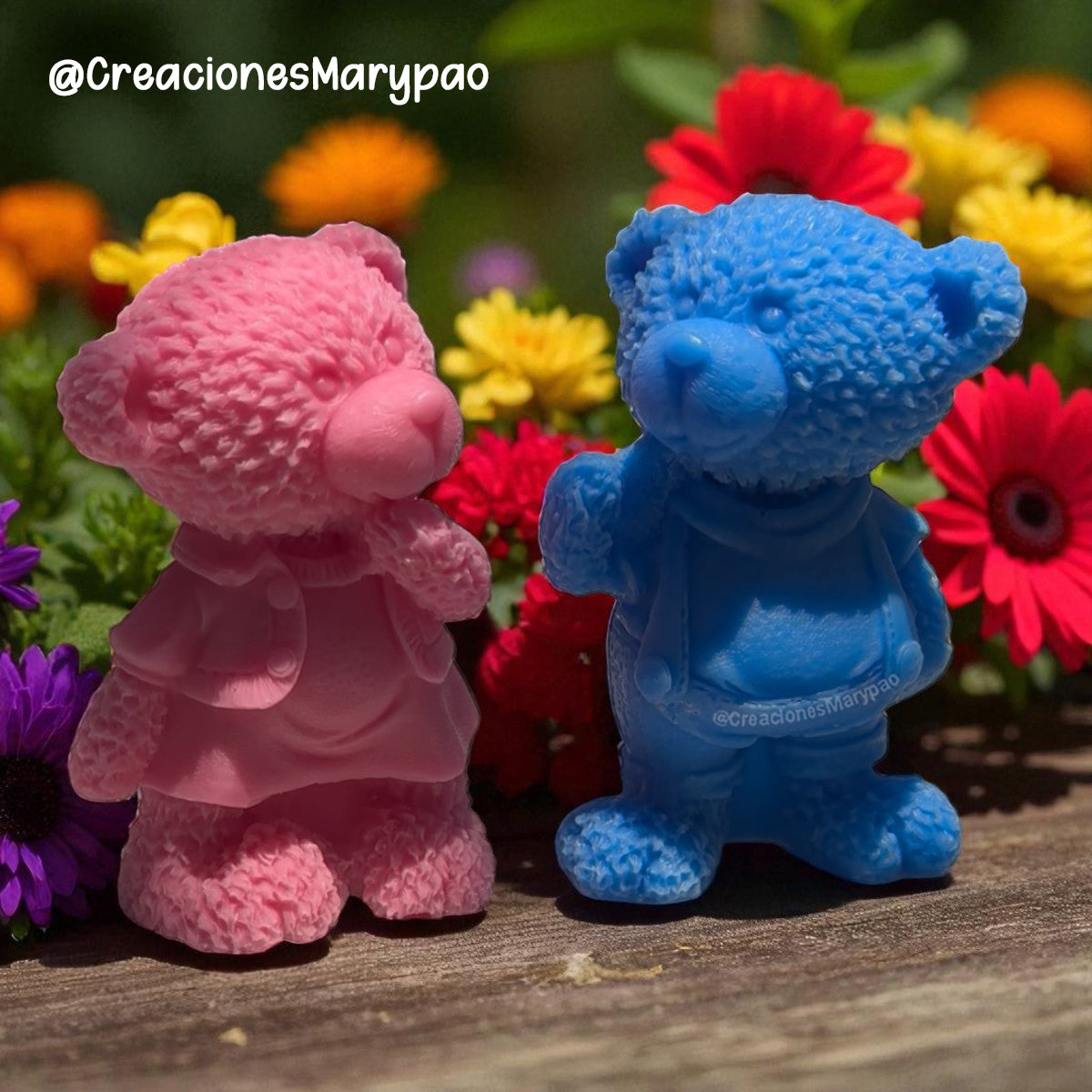 Molde de Silicón – Osita 13 cm 🐻🎀 Velas Figuras De Yeso