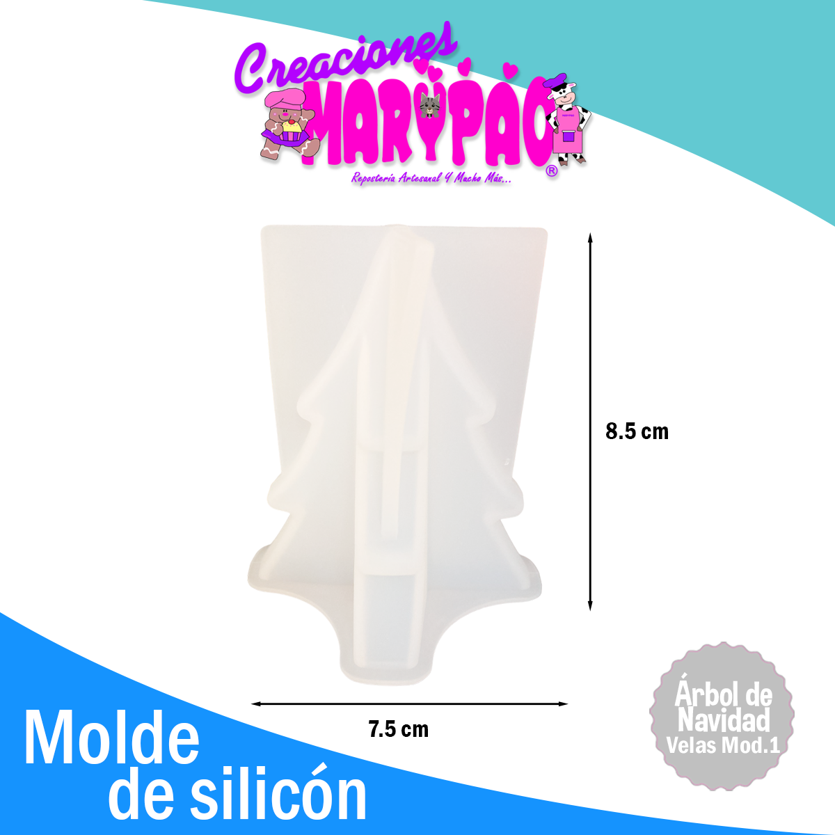 Molde De Silicón Para Velas Pino Árbol de Navidad