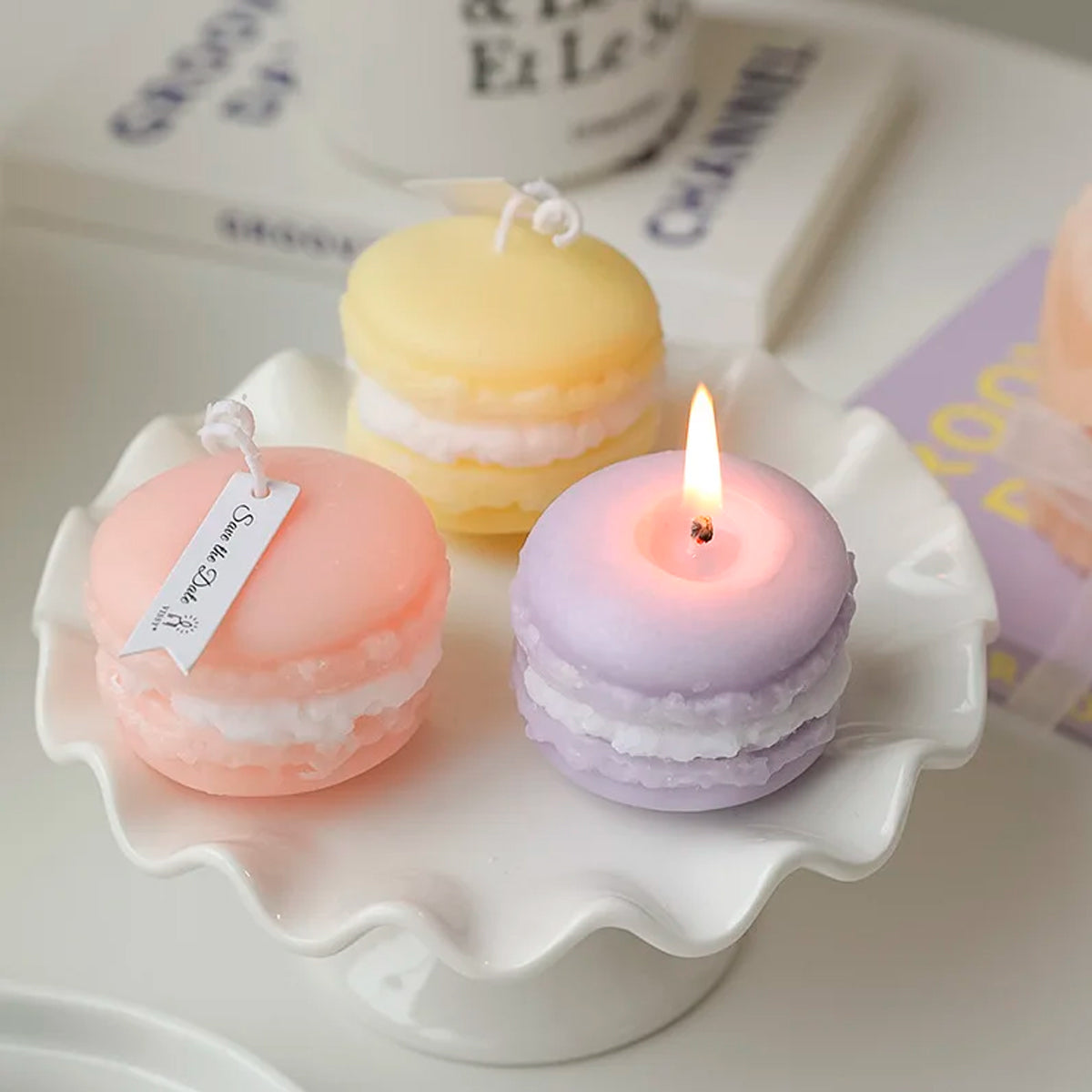 🩷 Molde de Silicón en Forma de Macarons – Velas Postres🩷