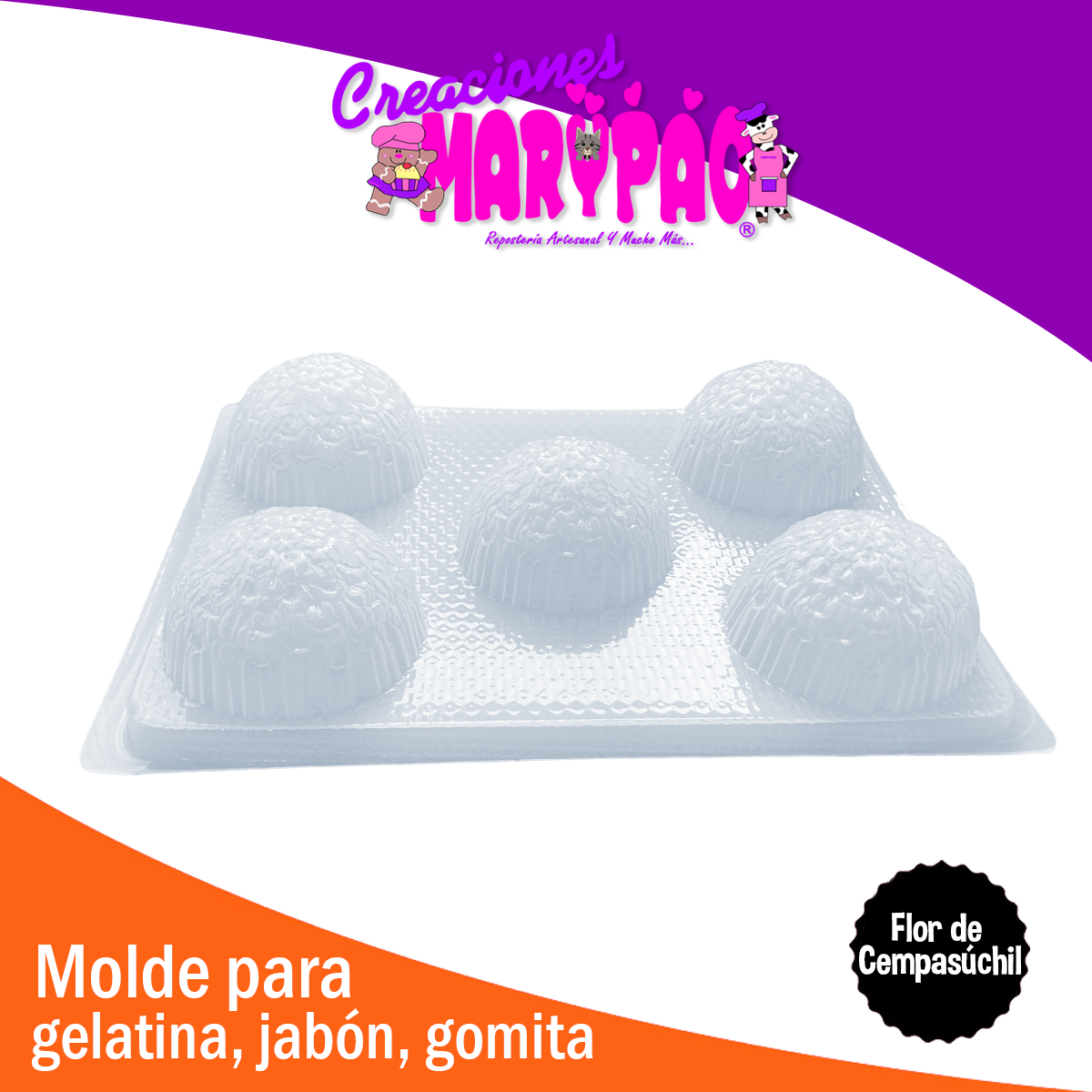 Molde Flor de Cempasúchil Jabones Gelatinas Velas