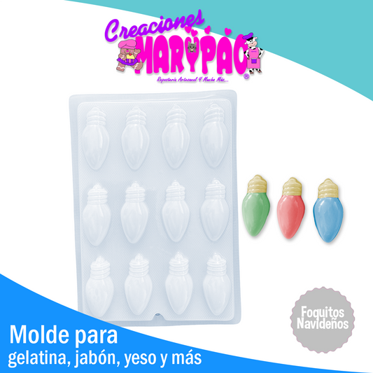 Molde Focos Serie Navidad Gelatinas Figuras Yeso Resina