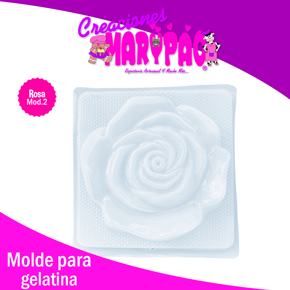 Molde Para Gelatinas Rosa 2 Litros