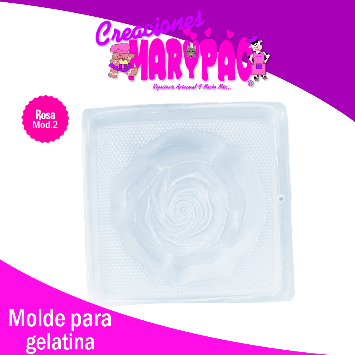 Molde Para Gelatinas Rosa 2 Litros