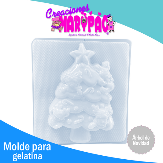Molde Gelatinas Árbol de Navidad con Muñecos de Nieve