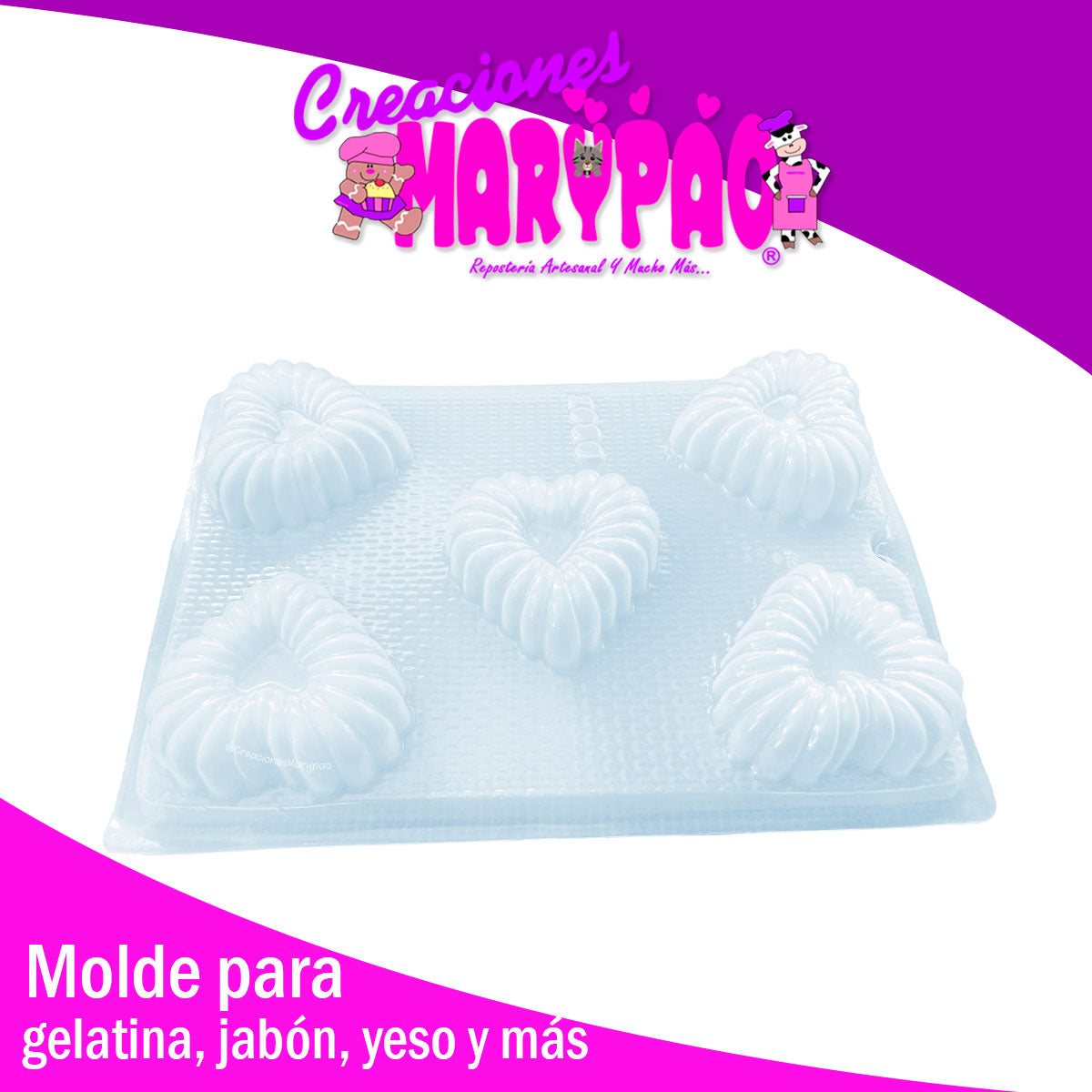 Molde Corazones Mod. 7 Jabones Gelatinas Febrero