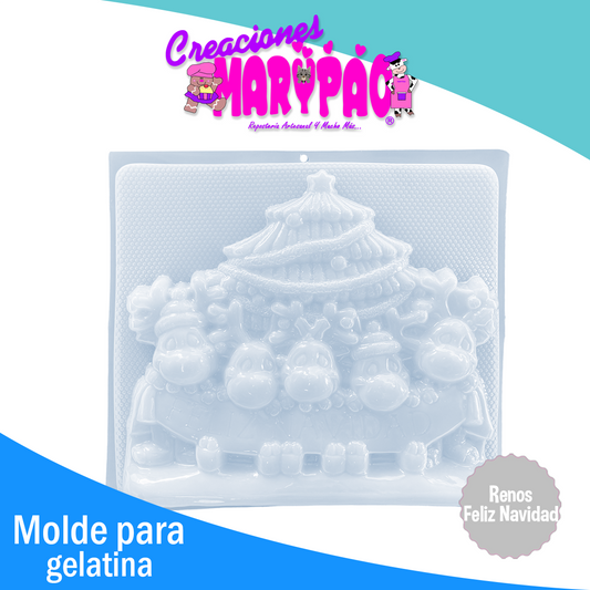 Molde Gelatinas Renos Feliz Navidad