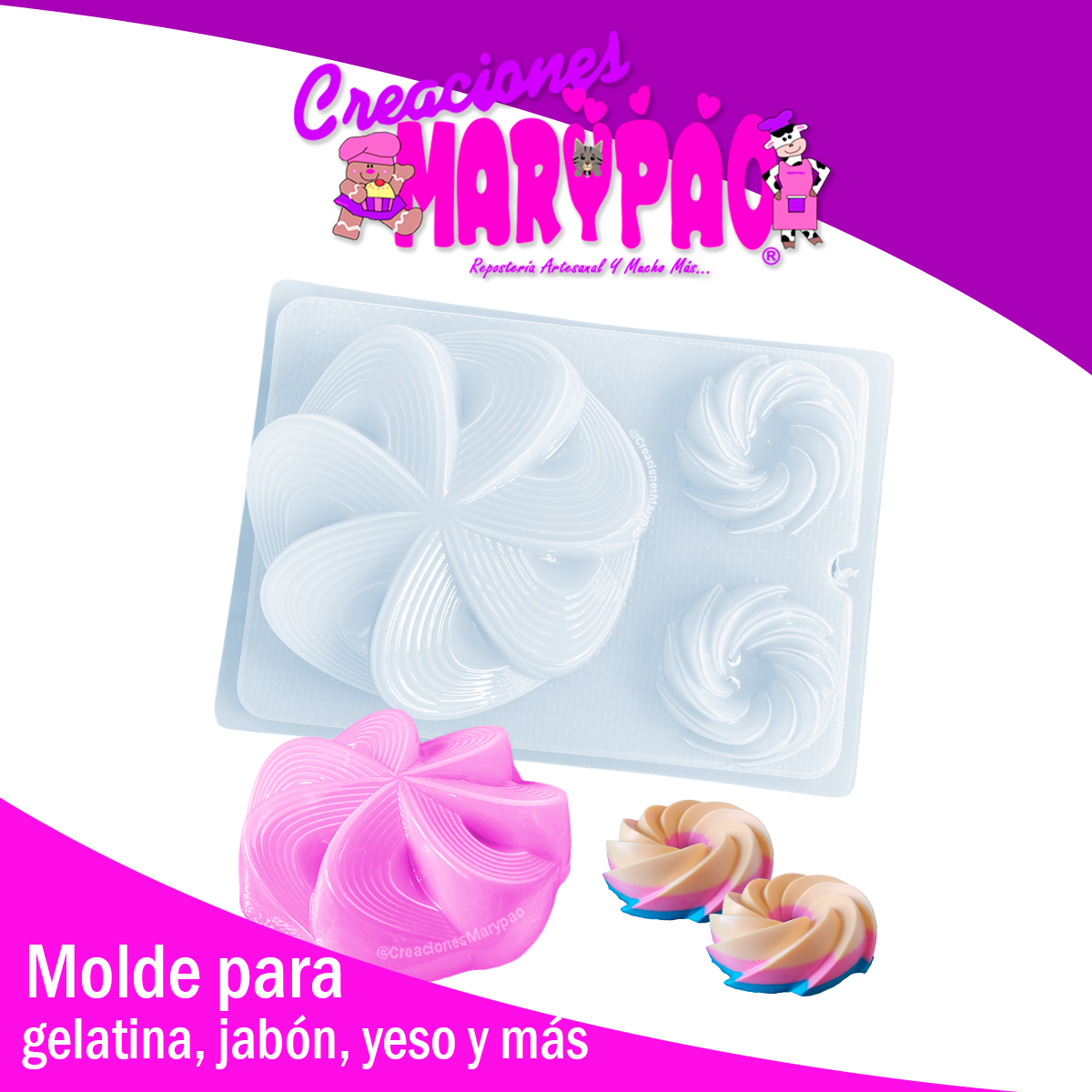 Molde Gelatinas Rehiletes Espiral Discos