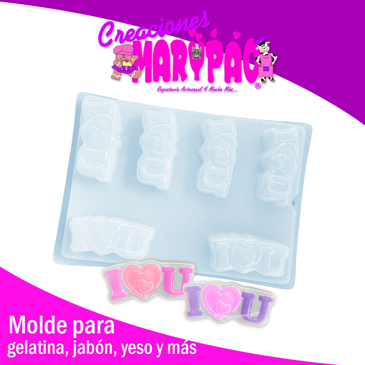 Molde I Love You Jabones Gelatinas Febrero