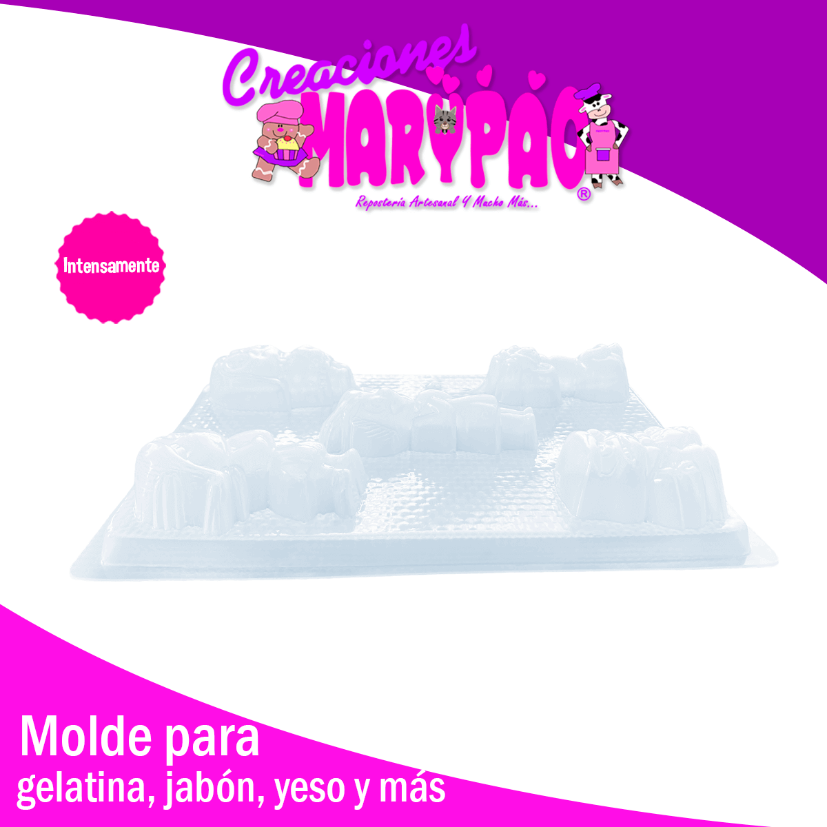 Molde Intensamente Personajes Para Jabón Gelatina