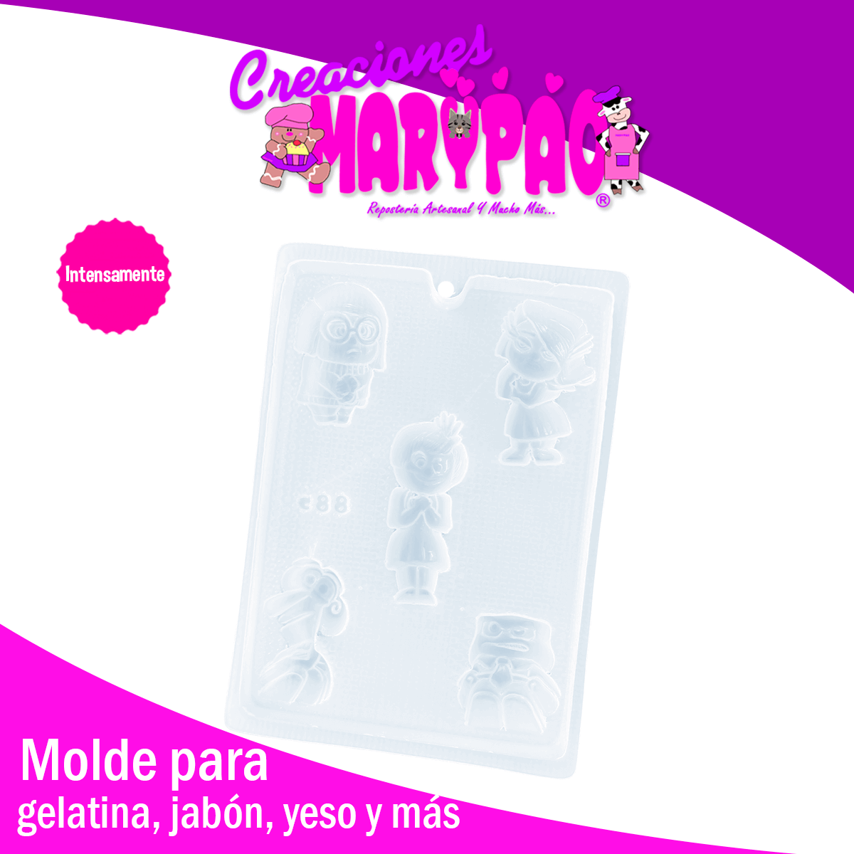 Molde Intensamente Personajes Para Jabón Gelatina