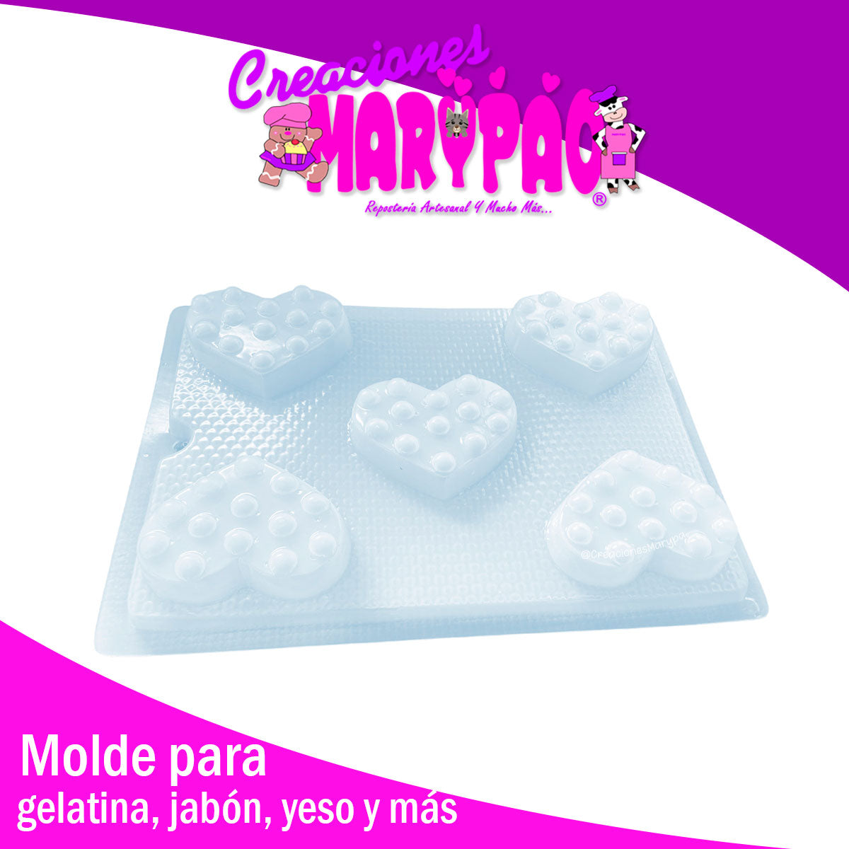 Molde Corazón Bolitas Jabones Gelatinas Febrero