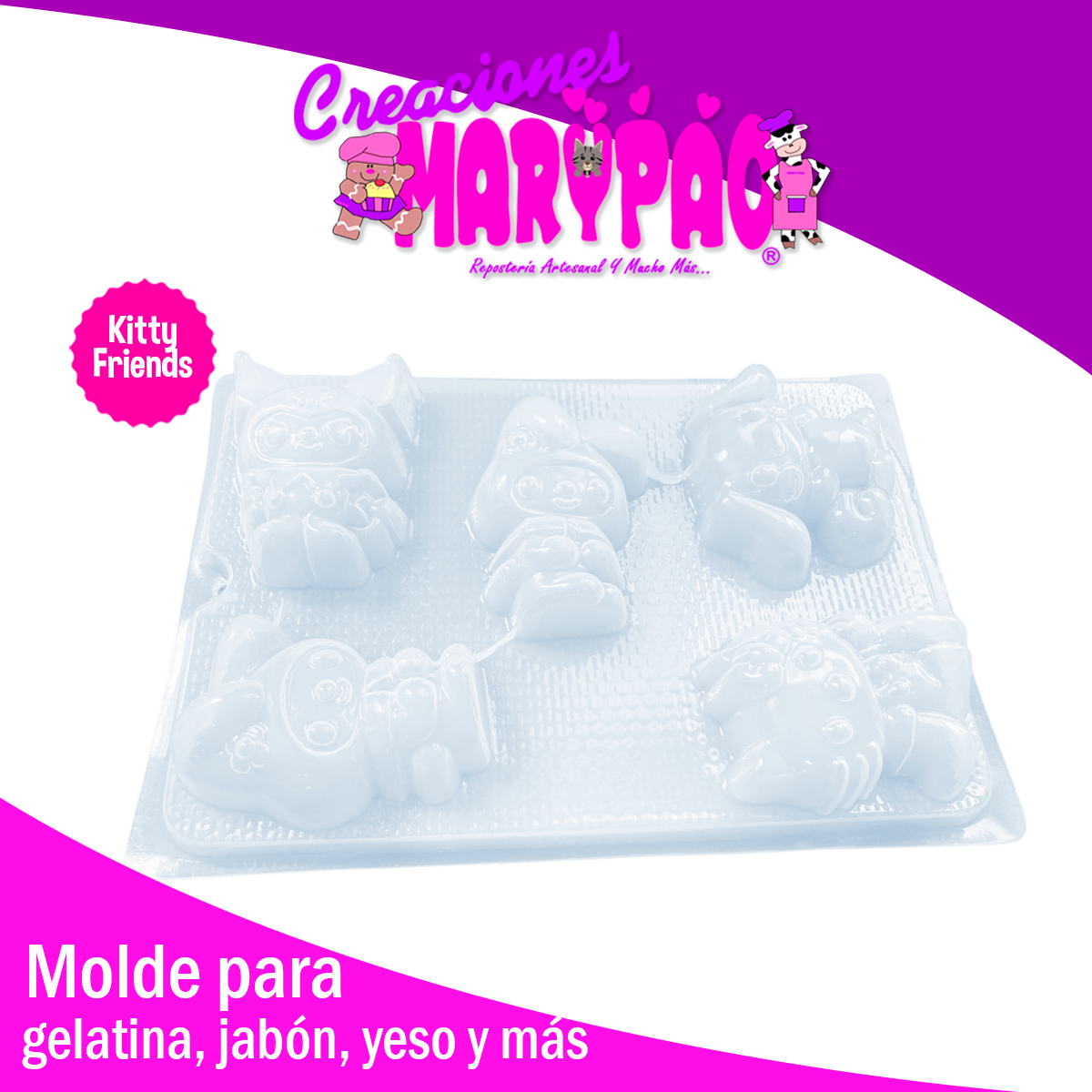 Molde Kitty Friends Surtido Gelatinas Yeso