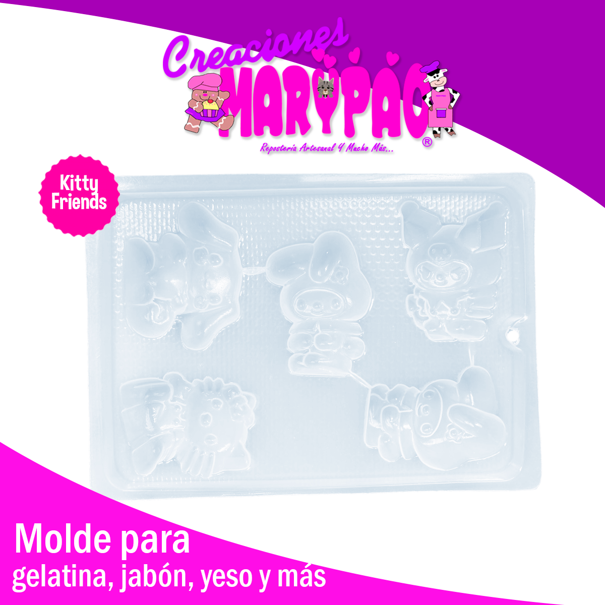 Molde Kitty Friends Surtido Gelatinas Yeso