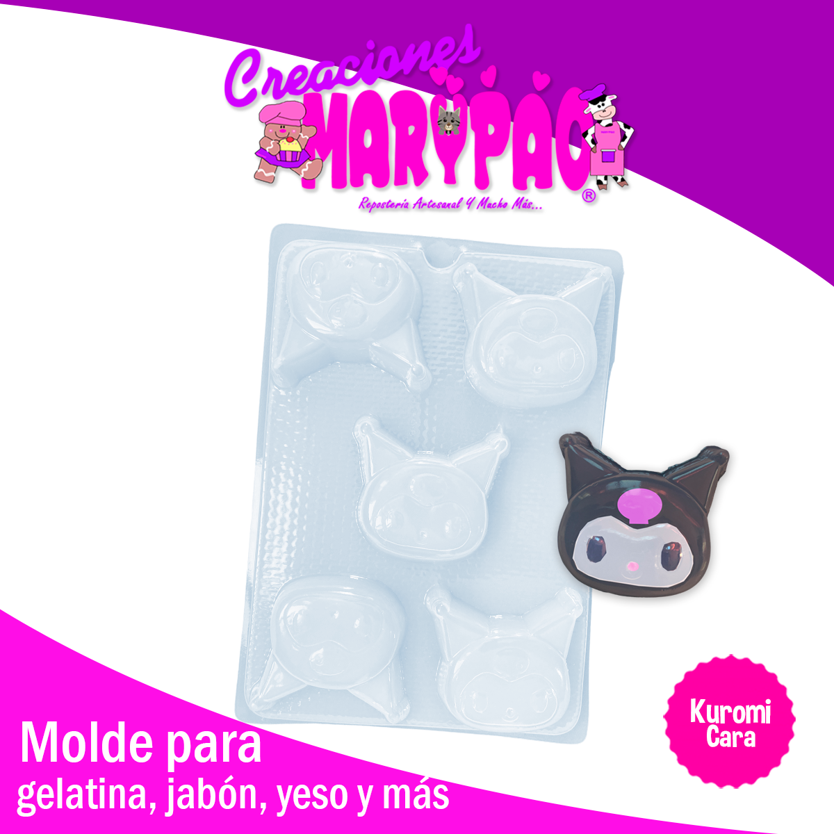 Molde Kuromi Cara Gelatinas Yeso – Creaciones Marypao