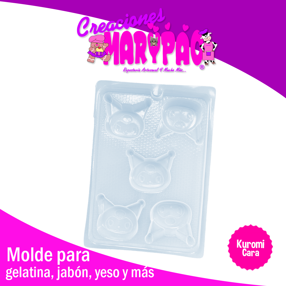 Molde Kuromi Cara Gelatinas Yeso