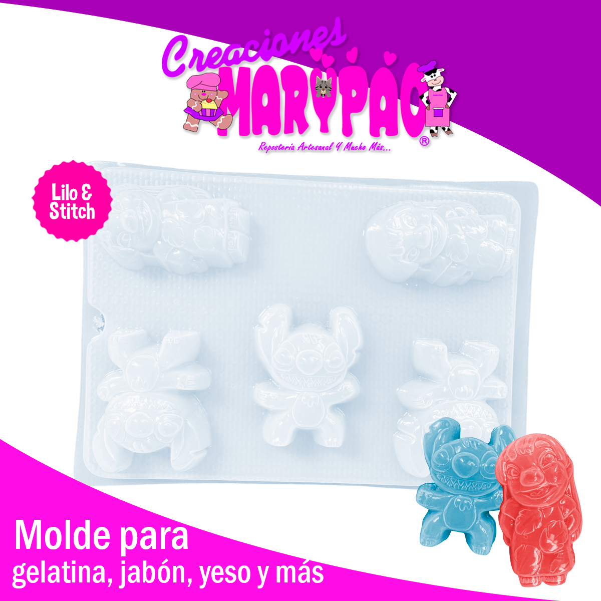 Molde Lilo y Stitch Gelatinas Figuras de Yeso