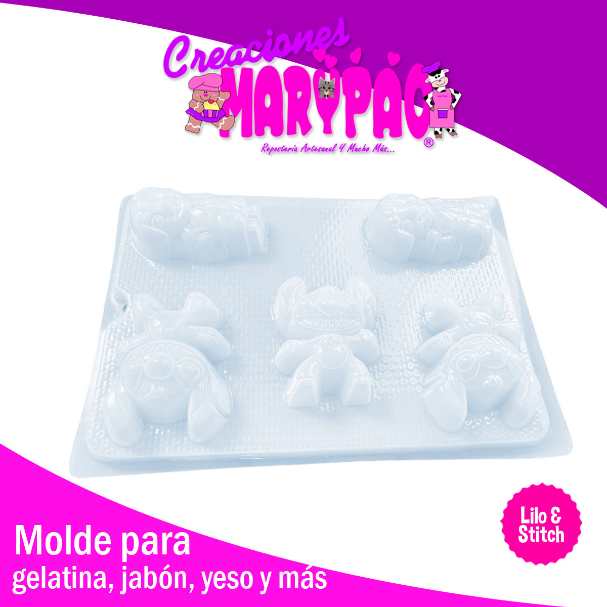 Molde Lilo y Stitch Gelatinas Figuras de Yeso